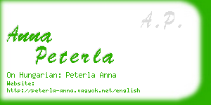 anna peterla business card